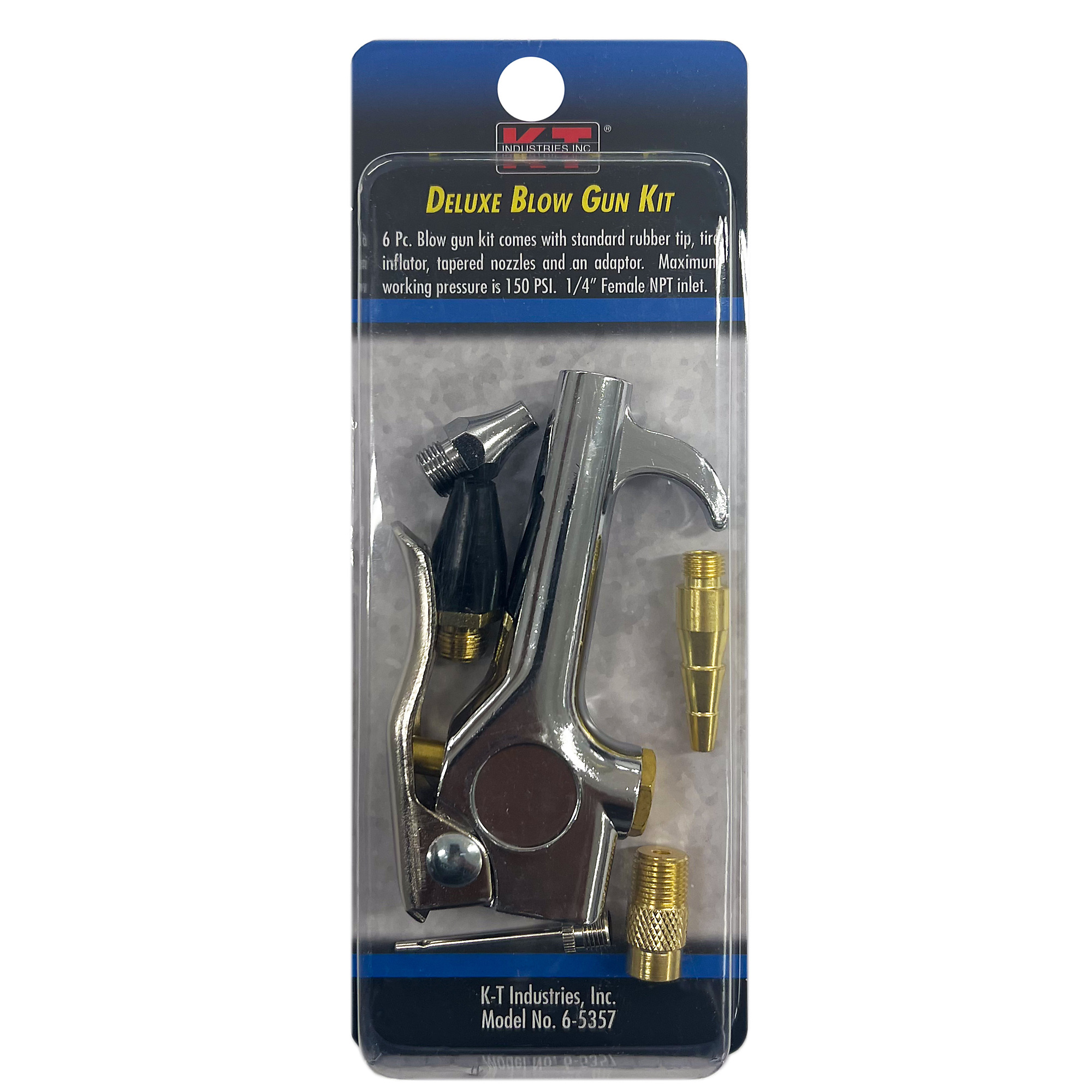 K-T Industries Deluxe Blow Gun Kit — 6-Piece, Model# 6-5357